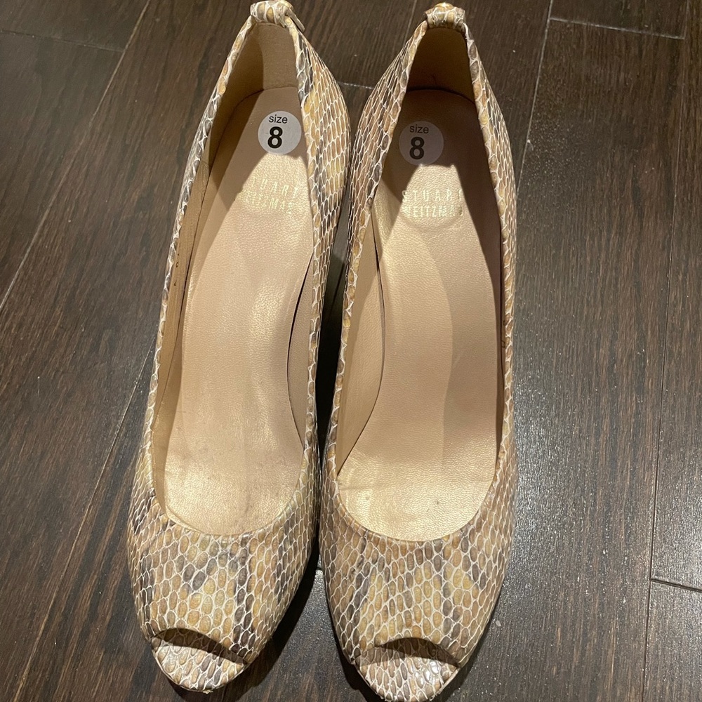 Like New Stuart Weitzman Python Pumps, Size 8 - image 1
